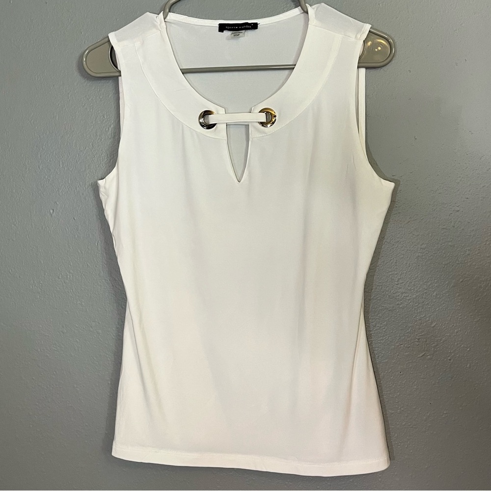 Tommy Hilfiger Women's White Nautical Sleeveless Top Size Small